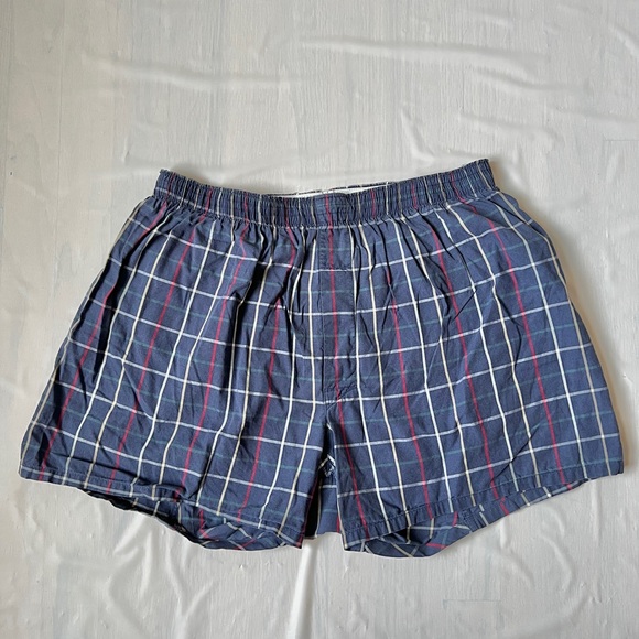 Burberry Other - Burberry Blue Plaid Cotton Underwear Boxer Shorts Classic open fly Size L 28-38"